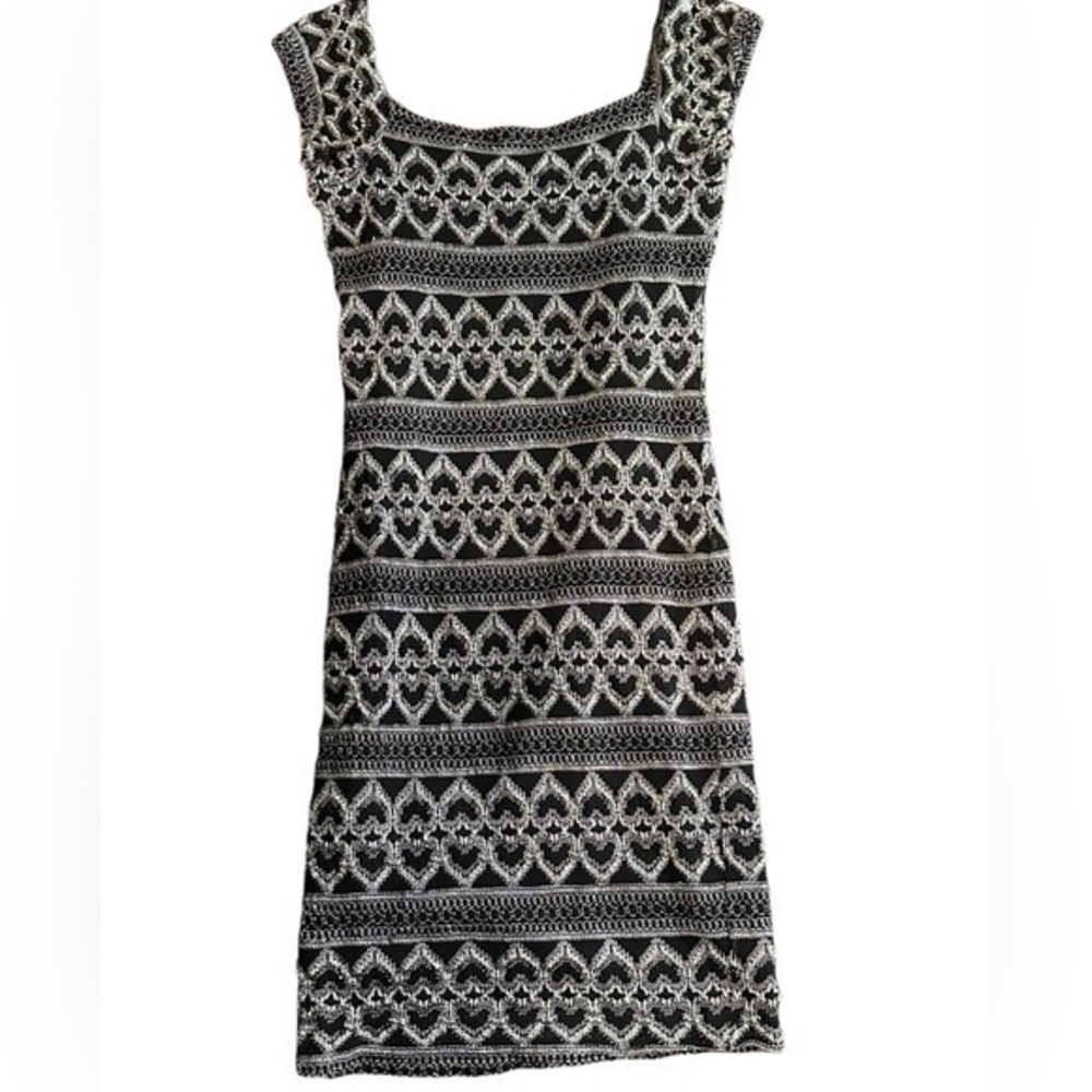 Vintage Hugo Buscati Heart Bodycon Dress - Size Medium